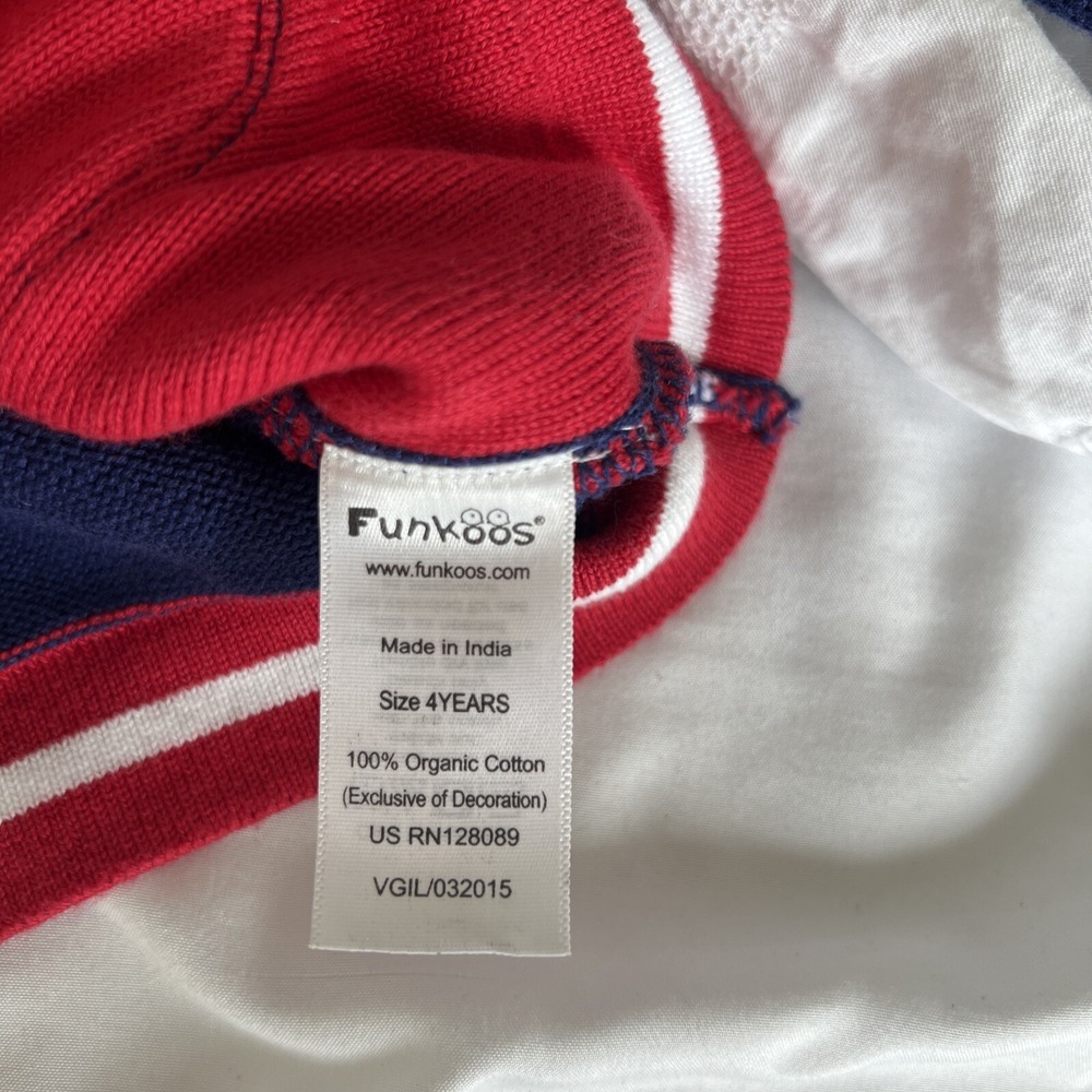 Boys Size 4T Boston Baseball Lover Preppy Knit Cardigan Sweater Organic - Picture 5 of 6